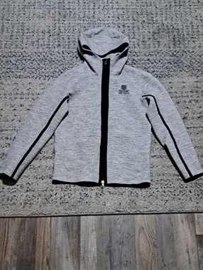lululemon athletica Light Gray Hooded Zip Sweatshirt with Black Trim